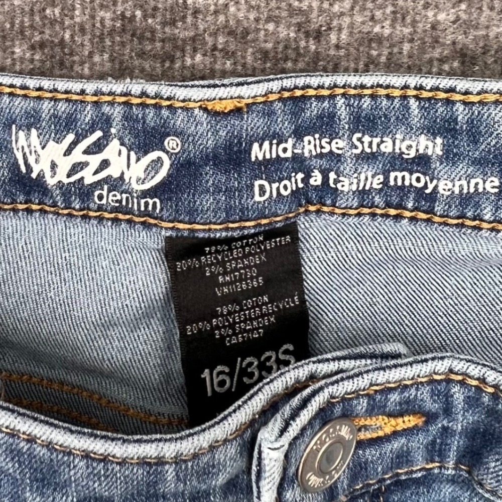Mossimo Denim Womens Mid Rise Straight Leg Jeans Medium Wash Blue 16 Ankle - Picture 4 of 9